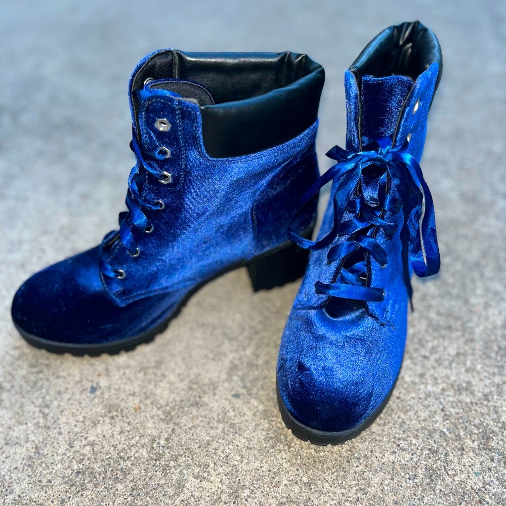 SM New York Indigo Suede Boots